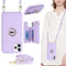 ELTEKER for iPhone 12 Pro Max Phone Case with Card Holder and Strap,PU Leather Wallet Case Flip Cover with Crossbody Lanyard Strap for iPhone 12 Pro Max (6.7 Inch) - Purple