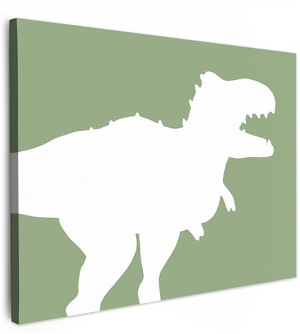 MuchoWow© Leinwand Bilder Wanddeko Kinderzimmer Aesthetic Room Decor Deko | 70x50 cm - Zimmer Wandbilder Modern Bild auf Dino - Pastell - Dinosaurier - Blau - Jungen
