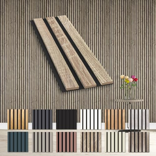 HEXIM Panneaux Acoustiques Échantillon - Paroi à Lamelles Flexible Bois MDF Panneaux Muraux Revêtement de Lamelles Revêtement Mural Décoration Intérieure (Sonoma Oak Échantillon)