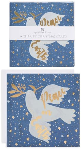Pack Of 6 Peace On Earth Dove Charity Christmas Cards Multiple Charities