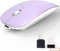 AE WISH ANEWISH Kabellos Bluetooth Maus with USB-C-Adapter wiederaufladbare Leise Mini Maus Kabellos für Mac Laptop PC Computer Tablet Android and Windows (Tri-Mode-violett)