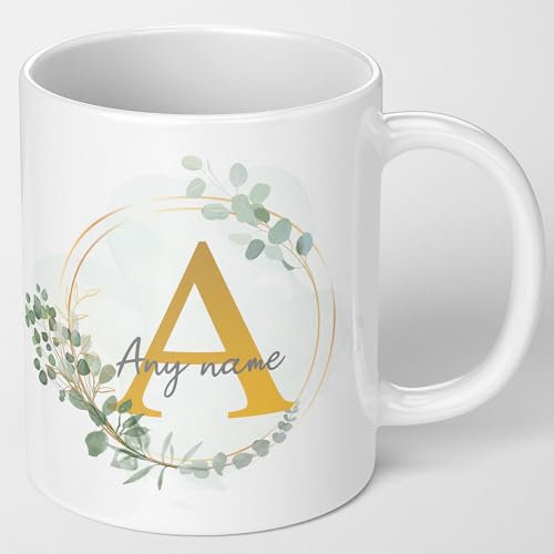 Personalised Initial Name Mug, Bridesmaid Gift, Gift for Friends, Gift for Her, Mothers Day Gift, Birthday