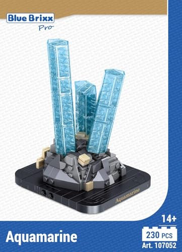 BlueBrixx Pro 107052 – Aquamarin aus Klemmbausteinen mit 230 Bauelementen. Kompatibel mit Standardsteinen von Anderen Herstellern. Lieferung in Originalverpackung.