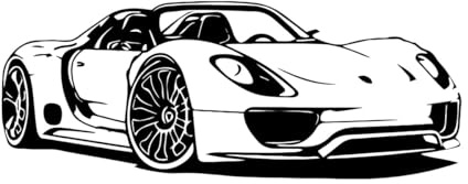 Sportwagen Wandtattoo Vinyl Art Home Decor Lustiger Auto Wandaufkleber Moderne Modeaufkleber für Kinderzimmer-S-20x57cm-Black