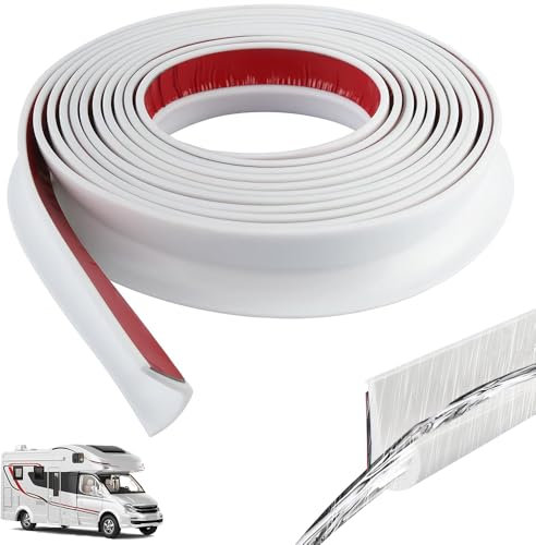 Mineup 2.5M Gouttière Camping Car, J Shape Gouttière RV, Gouttière de toit en plastique PVC, Rail d'écoulement d'eau de pluie en forme de J pour voitures, camions, camping-cars, caravanes et yachts