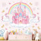 decalmile Wandsticker Regenbogen Schloss Wandtattoo Einhorn Regenbogen Schmetterlings Wandaufkleber Babyzimmer Kinderzimmer Mädchen Schlafzimmer Wanddeko