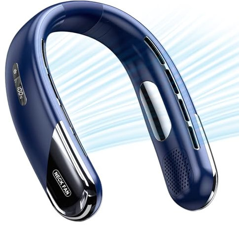 Yeelan Tragbarer Hals Ventilator, Nackenventilator mit 360° Luftstrom, USB Ventilator, Portable Leafless Mini Neck Fan, 5 Geschwindigkeiten, Persönlicher Ventilator für Reisen, Sport, Innen, Außen