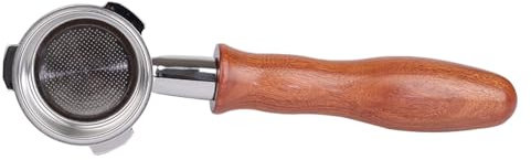 CAPFEI Portafiltro senza fondo 51 mm per Casabrews CM5418 con 3 orecchie, spessore 4 mm e manico in legno