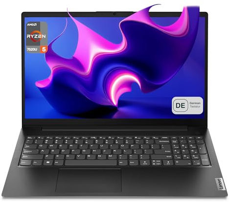 Lenovo V15 G4 AMN Laptop, AMD Ryzen 5 7520U, 8 GB LPDDR5 RAM, 1 TB PCIe SSD, display FHD da 15,6, AMD Radeon 610M, tastiera QWERTZ, FreeDos, nero