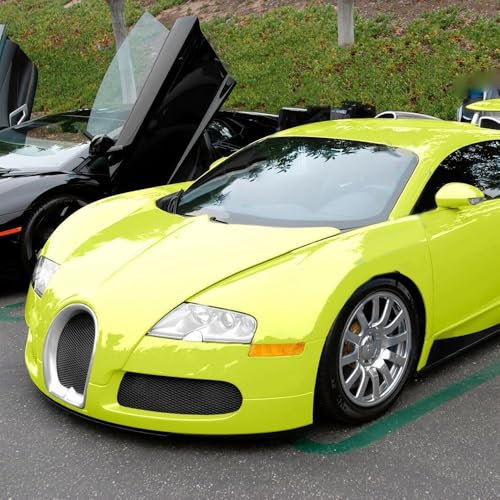 Rouleau de film vinyle jaune fluo pour décoration extérieure de voiture (jaune fluo) 30 x 152 cm