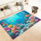 WHUOEUCO Teppich Wohnzimmer Unterwasser-Cartoon-Fische Und Korallen 80x150cm Waschbare Kurzflor Teppiche Großer rutschfest Carpet, für Schlafzimmer, Büro, Kinderzimmer Druck Teppich