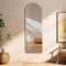 Warmiehomy Arched Full Length Wall Mounted Mirror, 40x120cm Gold Full Body Mirror with Metal Frame for Living Room or Dressing Bedroom