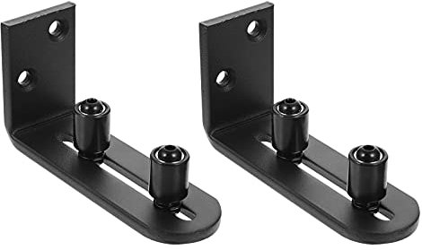 LALAFINA 2 piezas Guía de Suelo Metálica para Puertas Correderas de Ajustable y de Instalar Fabricada al para Puertas de Granero y Rieles Correderos