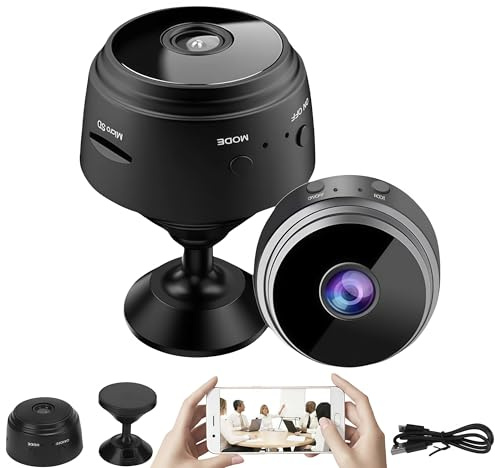 AAFGVC Festberg VivoCam(Schwarz) 1080P Mini berwachungskamera-WiFi Sicherheitskamera mit Bewegungserkennung und App‑Steuerung für Wohnräume