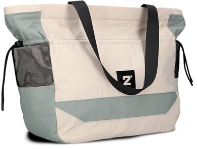 Zwei Damen Shopper Tasche BONNY BO200 große Nylon Schultertasche 19 Liter, leichte Tote Bag, Handtasche mit Reißverschluss, wasserabweisend, viele Fächer, Schlüsselband, vegan