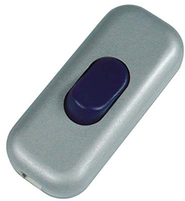 REV Kippschalter <2,5A, Kippschalter 230V, Zwischenschalter 1polig, mit Zugentlastung. Schraubklemmen max. 0,75mm², silber