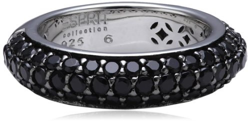 Esprit Damen-Ring 925 Sterling Silber Zirkonia AMORBESS Schwarz,schwarz,DE 58 (18mm)