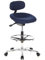 hjh OFFICE 608310 Arbeitsstuhl hoch Work MF Stoff Blau Stehhilfe Büro Drehhocker mit Lehne & Rollen, höhenverstellbar