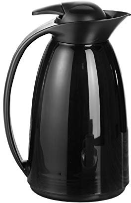 Esmeyer Isolierkanne Loft 1l mit Glaseinsatz, Glas, Schwarz, 14.5 x 14.5 x 27.5 cm