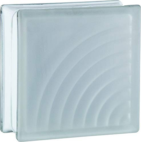 Fuchs Design 6 Stück Glassteine BM Glassteine Midarc SUPER White Glasstein zweiseitig satiniert 19 x 19 x 8 cm