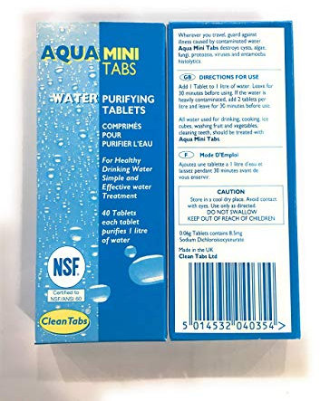 Aqua Clean Mini Tabs 40 Water Purifying Tablets For Boats Caravans Motorhomes