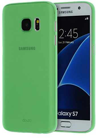 doupi UltraSlim Hülle kompatibel für Samsung Galaxy S7, Ultra Dünn Fein Matt Handyhülle Cover Bumper Schutz Schale Hard Case Taschenschutz Design Schutzhülle Hardcase, grün