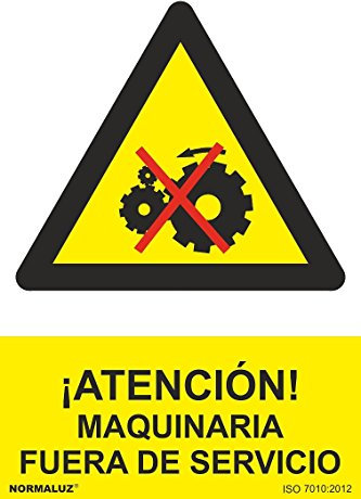 Normaluz RD36667 - Señal Adhesiva ¡Atención! Maquinaria Fuera De Servicio Adhesivo de Vinilo 10x15 cm con CTE, RIPCI