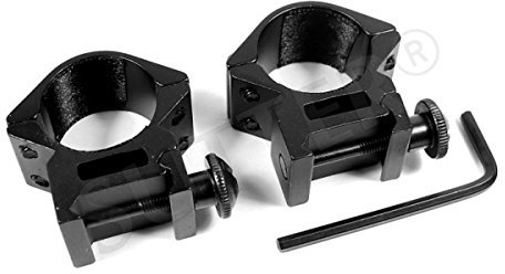 SUTTER Montage Ringe d=25,4 h=40 Stark für 19-22mm Schienen - Montageringe Montageschiene für Zielfernrohr RedDot und Zielvisier