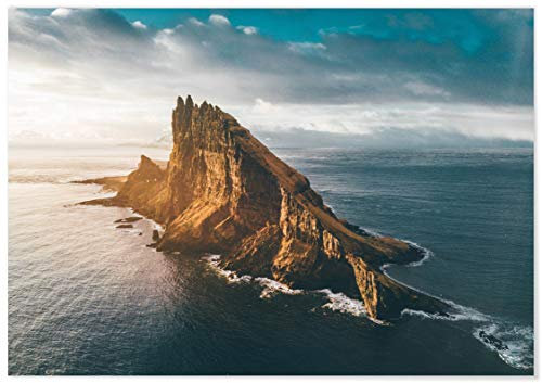 Panorama Poster Faroe Islands 70 x 50 cm - Gedruckt auf qualitativ hochwertigem Poster - Nature Wanbilder - Poster Wohnzimmer - Poster Zen - Bilder Schlafzimmer - Dekoration für das Zuhause