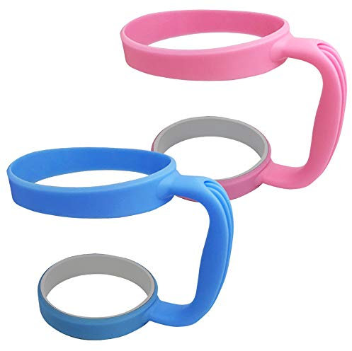 Tumbler Holder- Pink & Dark Blue, SourceTon Set of 2 Tumbler Holder Handle compatible with 30 OZ YETI, Rtic, OZARK TRAIL SIC Cup Ozark Trail Berg, SIC, Chillr, Kodiak, Boss Tumbler Mug