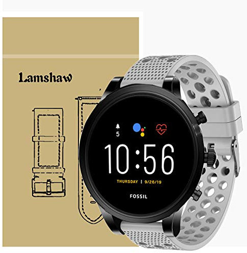 Ceston Respirant Sport Silicone Classique Bracelet De Remplacement pour Montres connectées Fossil The Carlyle HR Gen 5 (Gris)