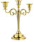 Sumnacon Metal Candelabra 3 arms Candle Holders Stand For Wedding Dinning Party （Golden，10inches）