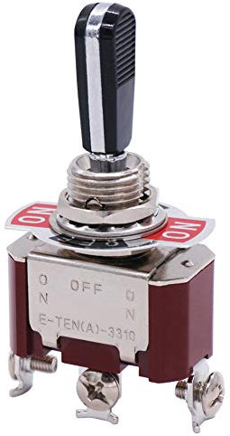 mxuteuk Hochleistungs-kippschalter 20A 125V SPDT 3-poliger 3-poliger Wippschalter EIN/AUS/EIN-Schalter mit schwarzem PC Verschleißfestem Griff, TEN-A-3310BK-A103