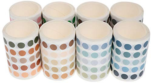 Milisten 8Pcs Bunte Punkte Washi Tape Runde Aufkleber Dekorative Washi Masking Tape Punkt Aufkleber für DIY Dekorative Scrapbooking Tagebuch Planer (Zufällige Farbe)
