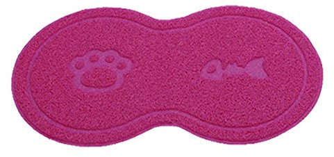 Pet Dog Puppy Cat Feeding Mat Pad Cute PVC Bed Dish Bowl Food Feed Placemat (Pink)