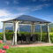 BRAST® Alu Pavillon Premium | viele Modelle & Farben | Größen 3x4m 3,6x4,8m | inkl. Moskitonetz | TÜV geprüft | wasserdicht | UV-Schutz | festes Dach | 3x4m Beige