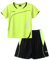 Jowowha Kinder Sport Kleidung Set Jungen Sports Trikots Kurzarm T-Shirt und Shorts Sport Trainingsanzug Fussball Basketball Kleidung Fluorescent Grün 134-140