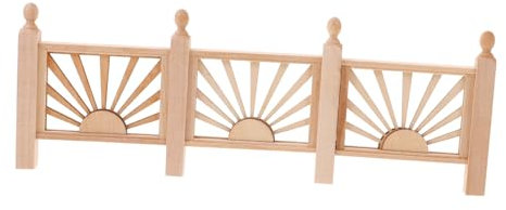 EXCEART 1pc Dollhouse Balcony Fairy Garden Decoration Dollhouse Accessories Dollhouse Miniature Furniture Doll House Mini Decoration Wood Fairy Railing Wooden Bamboo Wood Fence Child