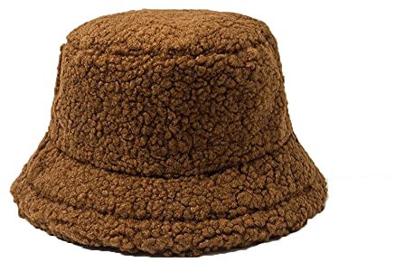 KGM Stylischer Fischerhut aus Fleece – für Festivals, Sommer, Winter, braun, One size