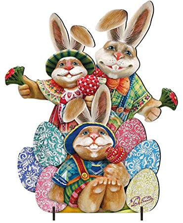 ERZU Osterhof Schilder Dekorationen im Freien - Ostereiersuche Häschen Rasenkunst - Wasserdicht Ostern Rasen Hof Dekorationen für Party Supplies Dekor, Ostern Requisiten