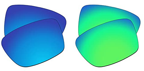 EZReplace Lenses Replacement for Oakley Conductor 6 OO4106 Sunglasses (Polarized Lenses) - Fits Oakley Conductor 6 Frame (Ice Blue+Spring Green)