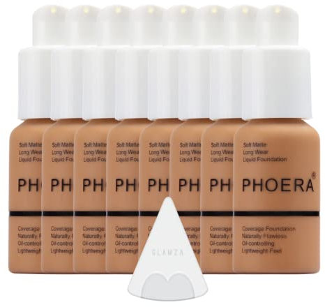 Glamza Phoera Foundation Full Coverage Make-up-Set – 24 Stunden lang anhaltende Ölkontrolle – weiche, glatte, matte makellose Concealer-Creme
