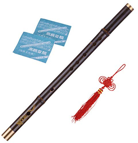 KOCAN flûte,Bambou Dizi,Professional bambou noir Dizi flûte traditionnelle chinoise main Bois Musical Instrument clé de D Niveau d'étude