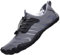 Wasserschuhe Badeschuhe Damen Herren Strandschuhe Schnell Trocknend Drainagelöcher Strand Schwimmschuhe Meeresschuh Surfschuhe Poolschuhe Unisex Barfußschuhe für Kajakfahren Fitnessstudio Grau EU43