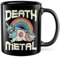 Tasse Death Metal Geschenk Einhorn-Motiv Kaffee-Becher Kaffeetasse Tasse mit Motiv lustig Teetasse Rock Rocker Heavy Metal Punker Einhorn witzig (Schwarz)