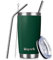 UsparkMC 20oz 550ml Tumbler Stainless Steel with Lid and Straw,Double Wall Vacuum Insulated Coffee Travel Mug for Hot & Cold,Reusable Cup,BPA Free,Green