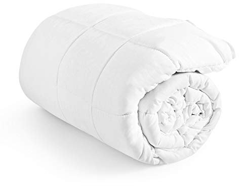 Mister Sandman Bettdecke 200x220, warme Winterdecke, Mikrofaser Bettdecke in Komfortgröße, Steppbett mit Überlänge, Hohlfaserfüllung, weißer Bezug