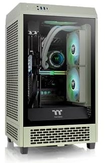 Thermaltake Tower 200 Matcha Green/Mini-ITX Computer Case/ 2x140mm Pre-Installed Black CT140 Fans/ 3 Year Warranty