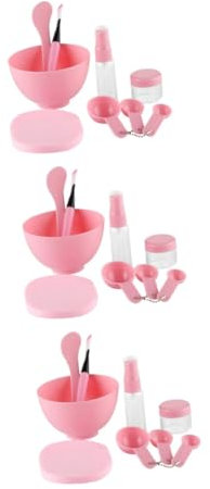 FRCOLOR 27pezzi Maschere Facciali Miscelazione Rosa Con Ciotola Spatola Spray e Puff Per Della