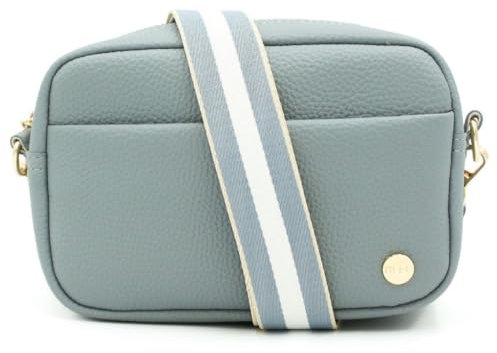 Modern+Chic Crossbody-Taschen für Damen – Willow wandelbare Umhängetasche, veganes Leder, Schulter- oder Gürteltasche mit Riemen, powder blue, 9 x 3 x 5